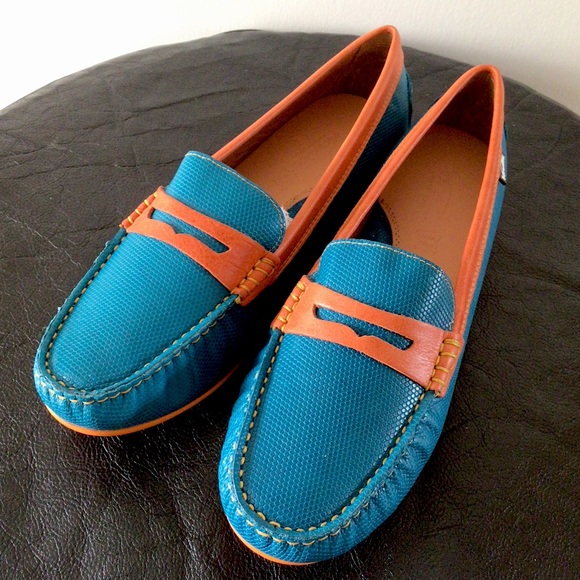 Venettini* (9US) WOMEN’S High Quality Turquoise Mambo Orange Glazed LEATHER, NWB - Picture 3 of 7